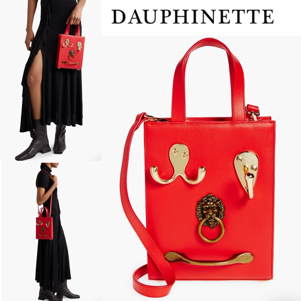 Dauphinette The Beast Bag Leather Tote in Red 450$